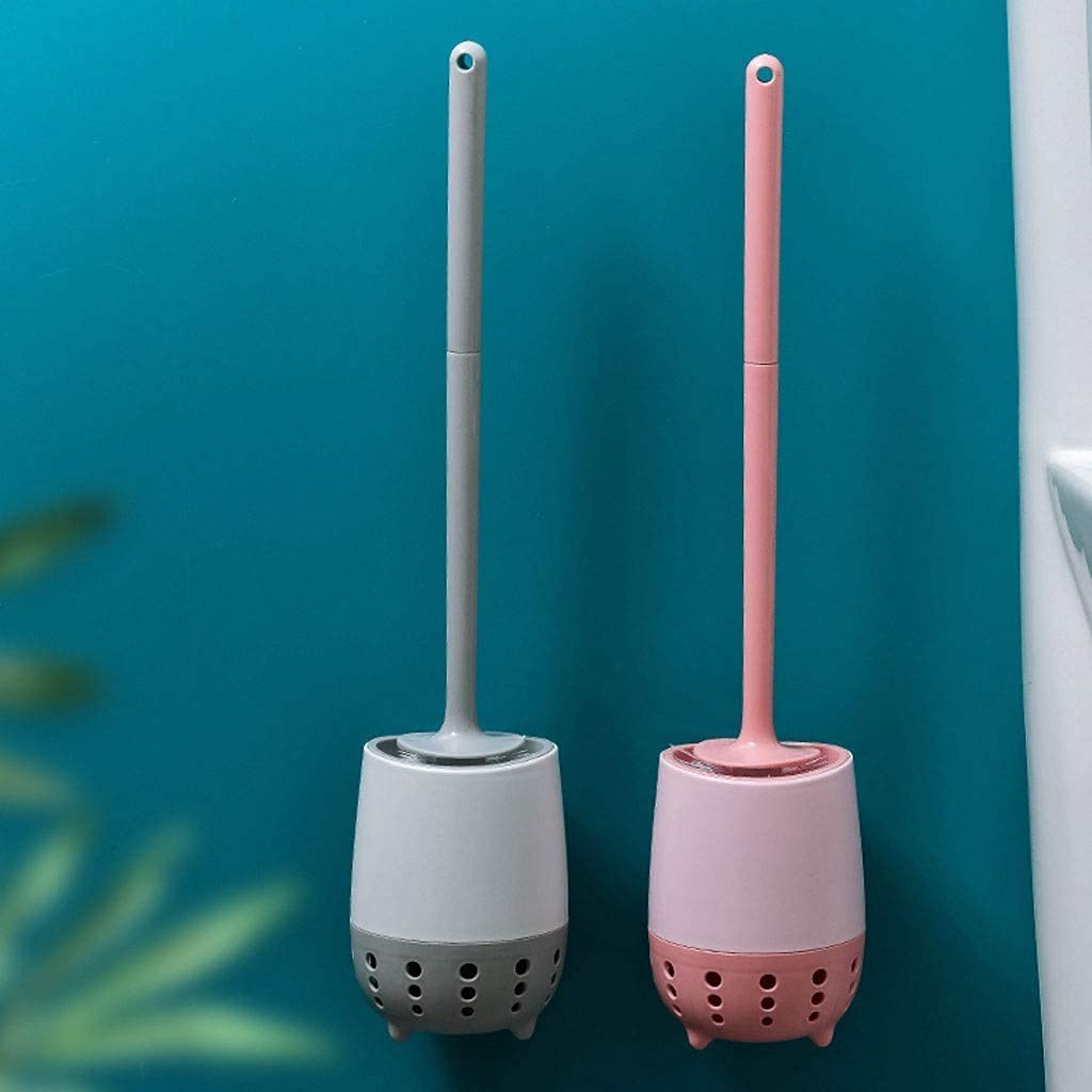 Juego de cepillo de inodoro, cepillo de inodoro, cepillo de limpieza de mango largo, herramienta de limpieza manual de baño doméstico, potente potencia de limpieza, cabezal de cepillo reemplazable