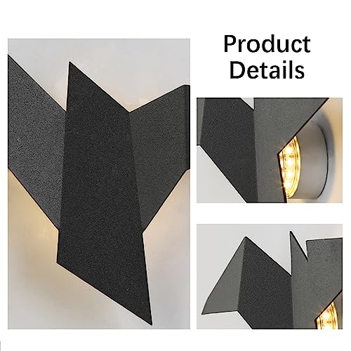 Aplique de pared de pájaro origami de metal con lámpara LED DIY de 2W para pasillo 6