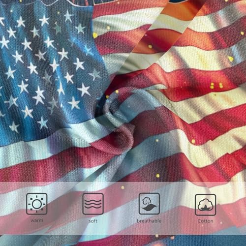 American Flag Fireworks Blue Girls Underwear, Toddler Panties, Girls Cotton Underwear, 2–8 Years3