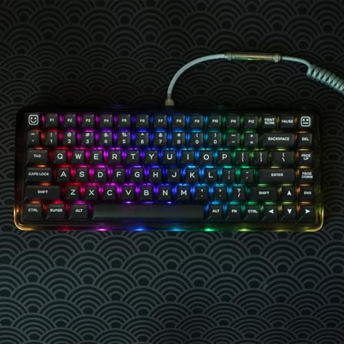 Image of Sumgsn 142 Keys SA Keycaps Black Doubleshot Translucent Keycaps Fit for 61 /64 /87 /104 /108 Cherry Mx Switches ISO ANSI Layout Mechanical Keyboard Alice Keyboard