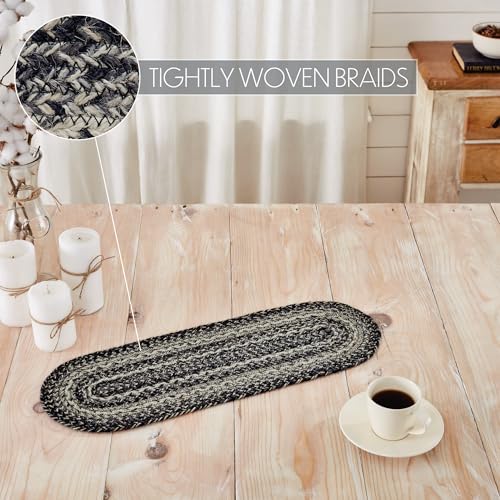 VHC-Brands-Sawyer-Mill-Black-White-Jute-Oval-Runner-8×24 VHC Brands Sawyer Mill Black White Jute Oval Runner 8×24