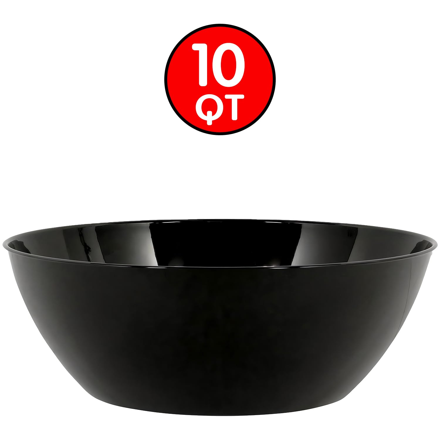 Amscan Plastic Recyclable Bowl-(1 Piece) -Ideal for Everyday Use and Any Occasion, 10 qt, Black