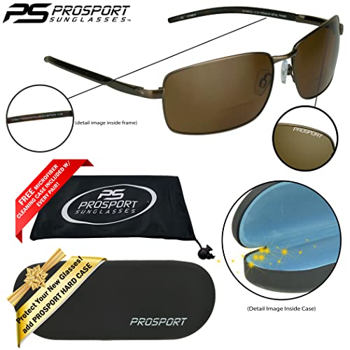 proSPORT Polarized Bifocal Sunglass Men Women +2.00 Premium Anti Glare Brown Lenses with Hard Case2