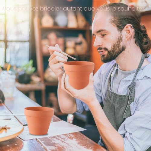 Petits pots en argile pour décoration de bureau et maison - 5