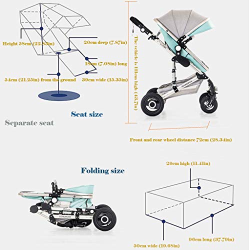 Opvouwbare 3 In 1 Kinderwagen, High View Baby Wandelwagen Kinderwagens Voor Pasgeboren Baby's, Multifunctionele En… - Afbeelding 7