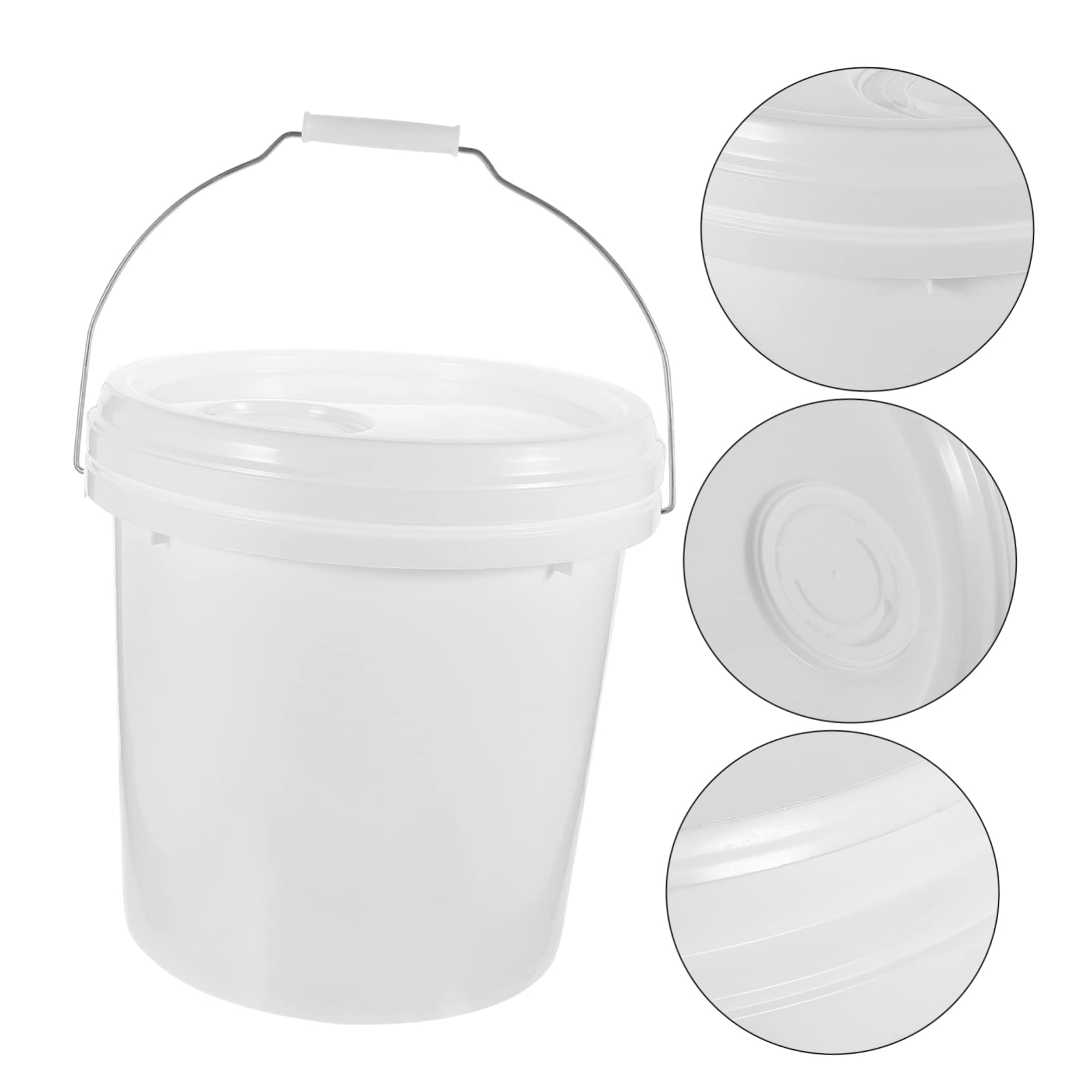 Operitacx Cubo de Pintura Práctico de 10 litros Blanco con Tapa, Fabricado en Hdpe Resistente, Multiusos Apertura para Aceite de Motor Adecuado para Almacenamiento