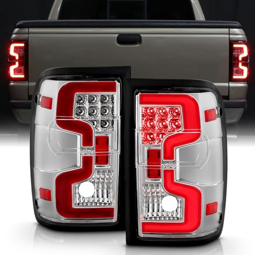 KEEKPO - For 2001-2011 Ford Ranger Upgrade Style Chrome LED Tube Tail Lights Brake Lamps Assembly Replacement Left+Right