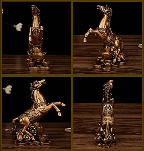 Estatua Decorativa Caballo Feng Shui en Resina Bronce miniatura 2