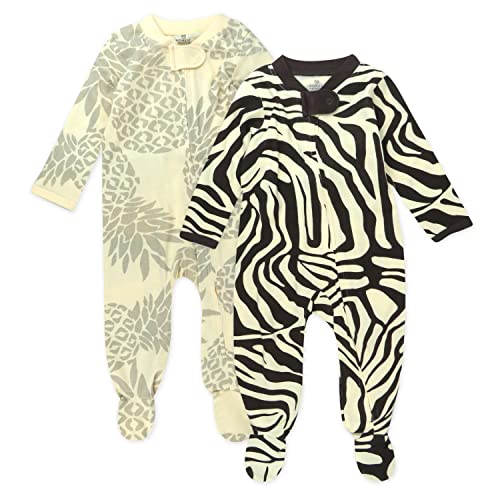 Image of HonestBaby Baby Sleep N' Play One-Piece Zip-Front Footed Organic Cotton Pajama Sleeper