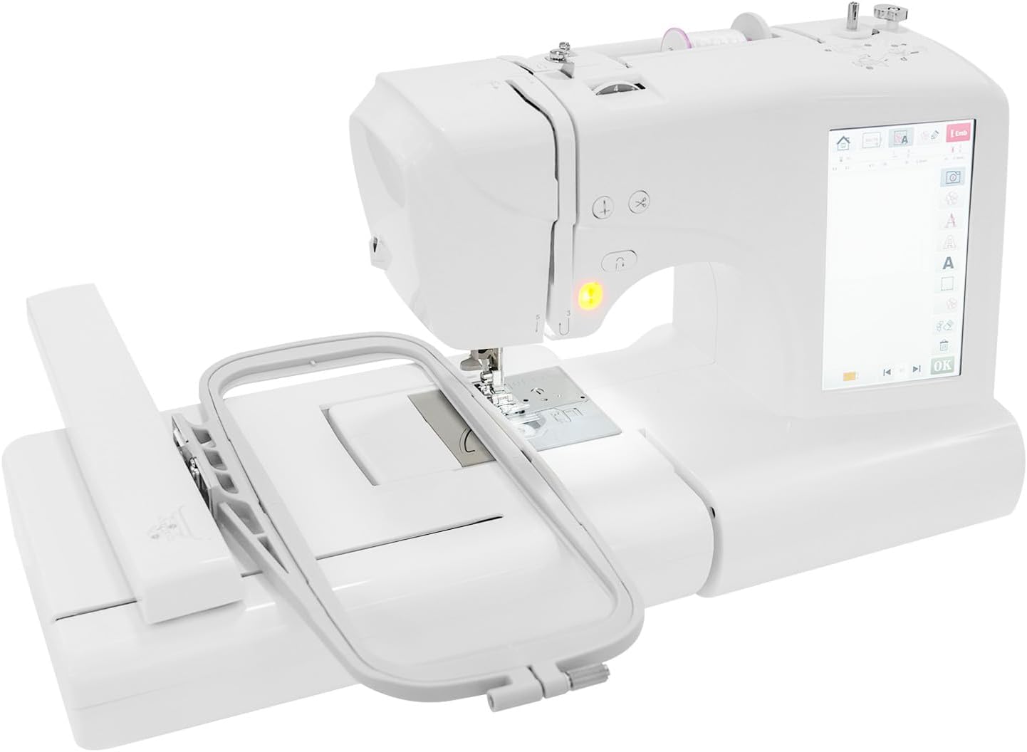 Sewing and Embroidery Machine, 7'' Screen 3.94x9.25inch Embroidery Area Automatic Stitch Control Embroidery Machine with 96 Built-in Embroidery Patterns and 162 Sewing Designs for Beginners