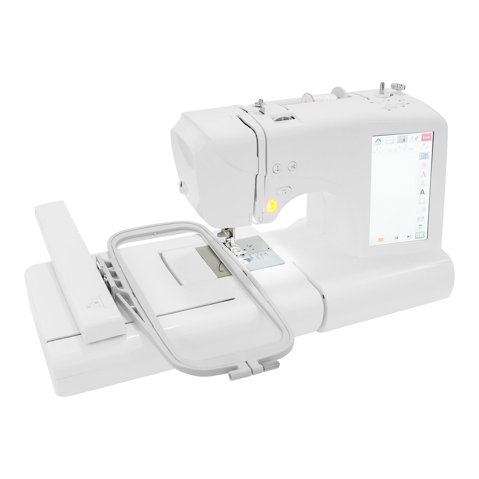 Macchina da ricamo touch screen da 7 pollici, controllata al computer, 700 design integrati, macchina da cucire e ricamo con porta USB, macchina da cucire per principianti, fai da te
