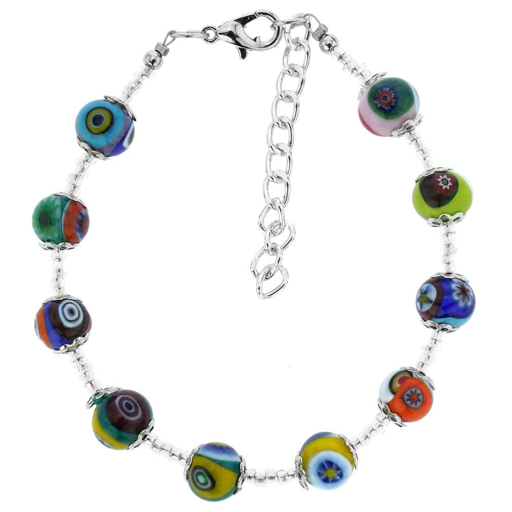 Glass Of Venice Murano Glass Mosaic Bracelet - Silver Multicolor