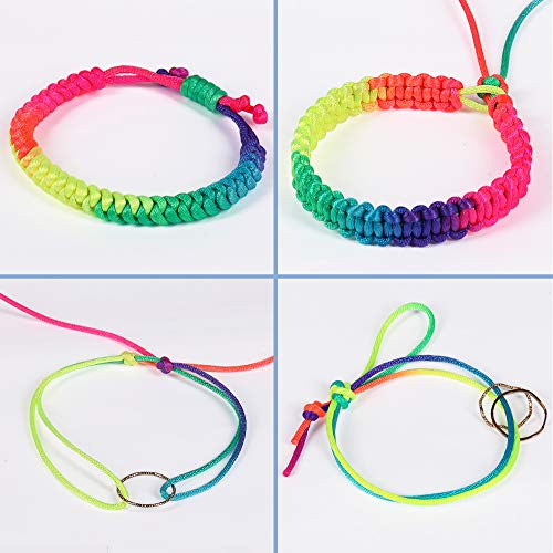 Image of Tenn Well Satin Rattail Cord, 295 Feet 2mm Colorful Nylon String for Macrame Bracelets, Necklaces, Jewelry Making, Beading, Arts and Crafts, String Games
