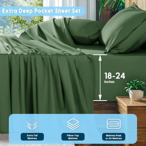 Image of SONORO KATE 1000 Series 100% Egyptian Cotton King Sheets,Extra Deep Pocket
