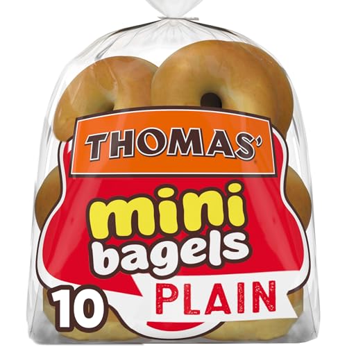 Thomas', Plain Pre-Sliced Mini Bagels, 10 Count