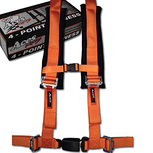 🔥 4 Point Harness with 2 Inch Padding (Ez Buckle Technology) (Orange)