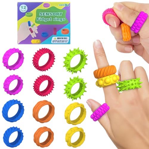 Ya en mundofriki.es: 12 Piezas De Anillos Sensoriales de Silicona, 6 Texturas Anillos Sensoriales de Silicona Anillos de Acupresión, Anillos Sensoriales Fidget de Silicona, Anillos Fidget para Niños y Adultos
