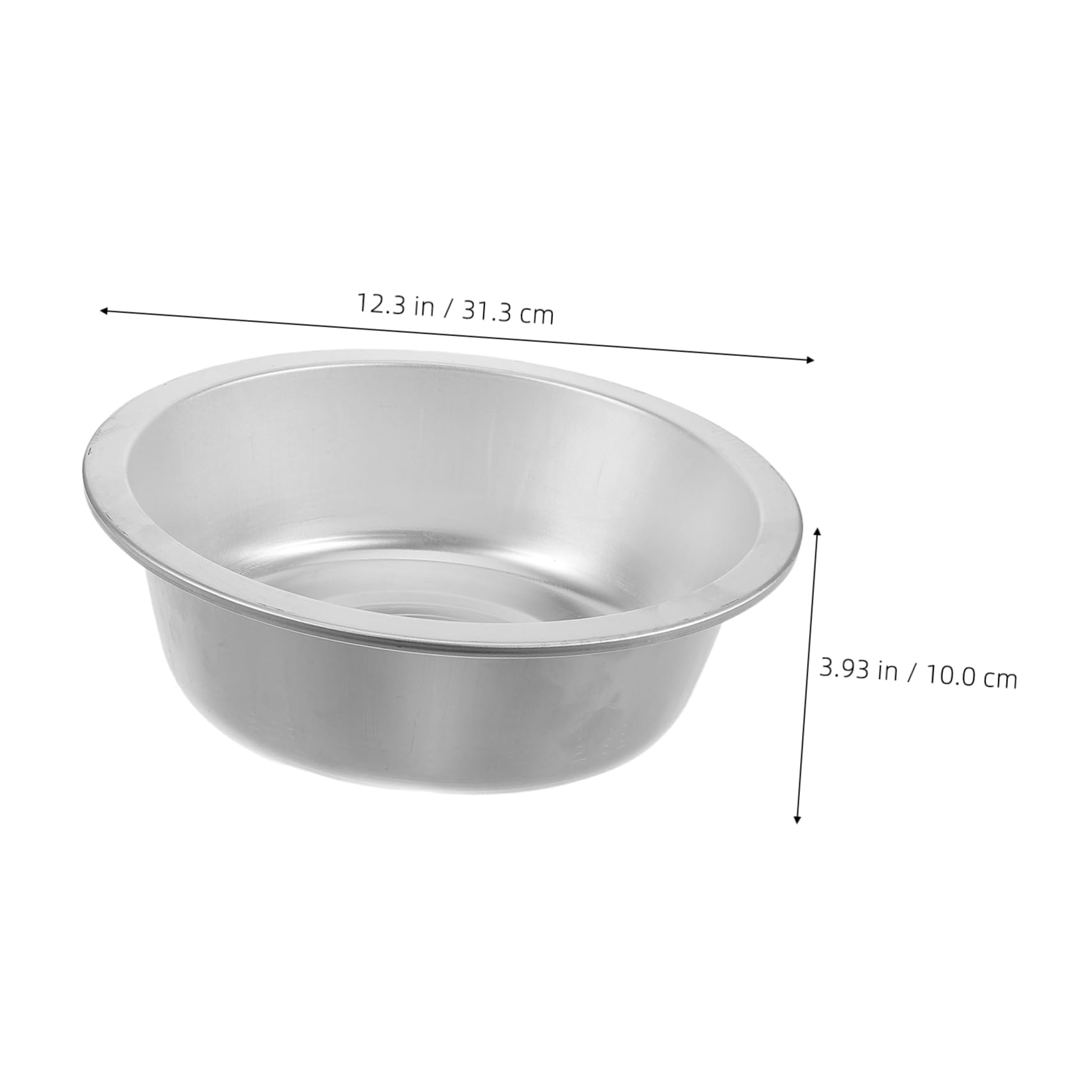 Healifty Bassin en Aluminium Épais Argenté 28cm pour Préparation Alimentaire et Lessive, Saladier Métal Facile à Nettoyer Design Classique Intemporel