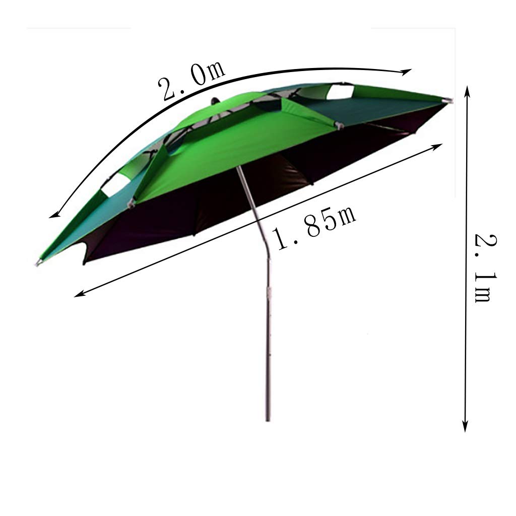 Duży parasol wędkarski 2,2 m / 2,4 m gruby, odporny na deszcz, trzykrotny, odporny na deszcz, przeciwsłoneczny, parasol wędkarski, a, 2.0M