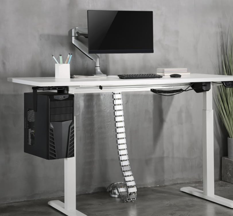 Soporte ajustable de acero y correa para CPU Coyktonty para montaje bajo escritorio y pared miniatura 7