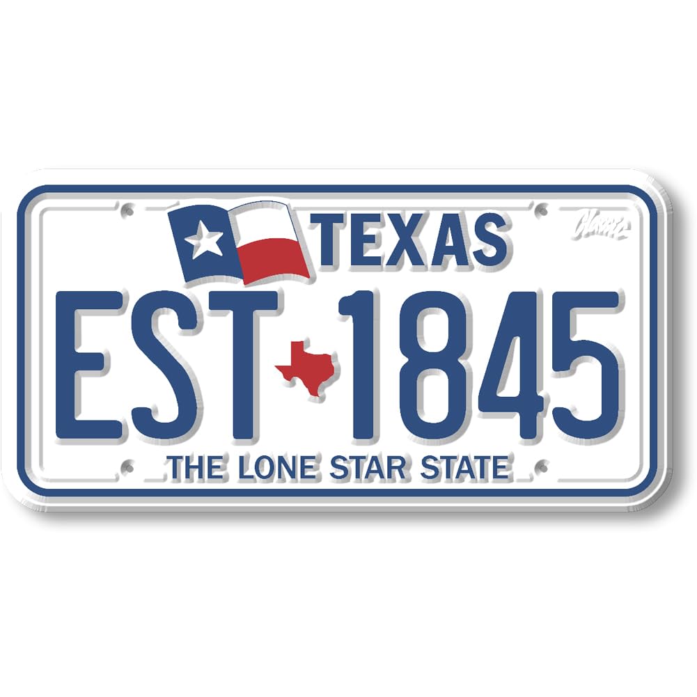 Classic Magnets White Texas State License Plate Magnet By 1.9" X 3.8", Collectible Souvenirs Made In The Usa
