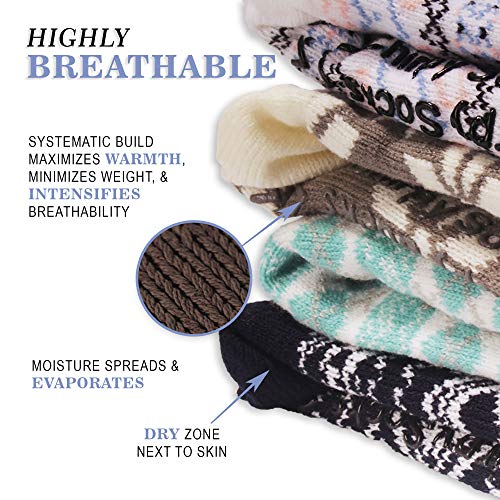 BambooMN Women's Extra Thick Plush Super Soft Warm Fuzzy Cozy Home Indoor Outdoor Cabin Socks2