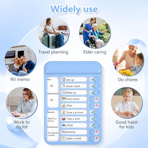 Image of Audab Dry Erase Chore Chart for Kids, Magnetic Whiteboard Checklist Board, Chore Checklist Slider to Do List Board, Daily Routine Chart Schedule Board Task Tracker for Home Refrigerator, Wall, Desk