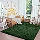 XSIVOD Flauschig Hochflor Teppich Dunkelgrün, Waschbarer Teppich 80x160 Wohnzimmer Anti Rutsch Extra Große Teppiche Schlafzimmer Weich Moderne Teppiche Matte Teppichen für Kinderzimmer