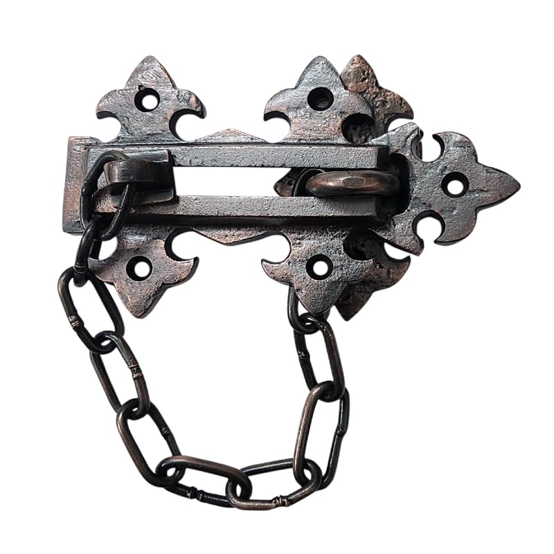 Adonai Hardware Heavy Duty Antique Cast Iron Security Door Keyless Chain (131mm x 1 Pack, Oil Rubbed Bronze) for Vintage Front Doors, Gates, Fences, Home, Locking, Safety Guard, Anti-Theft-image-40