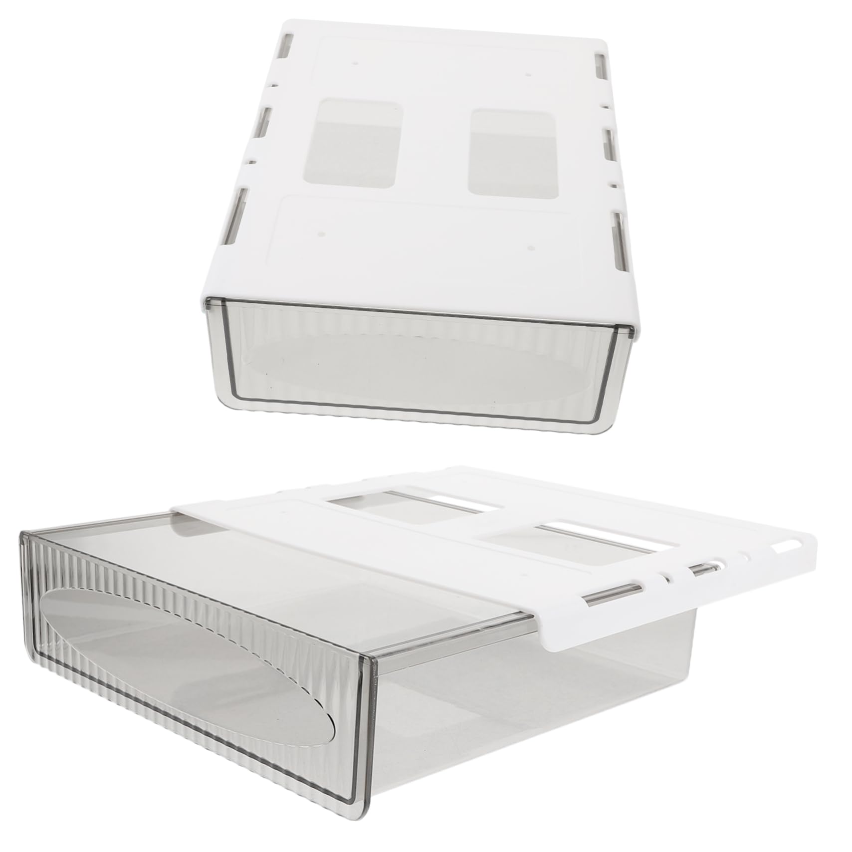 DOITOOL 2pezzi Sotto Scrivania Organizzatore da Scrivania in Plastica Resistente Cassetto Portaoggetti per Ufficio e Casa Design Scorrevole Comodo