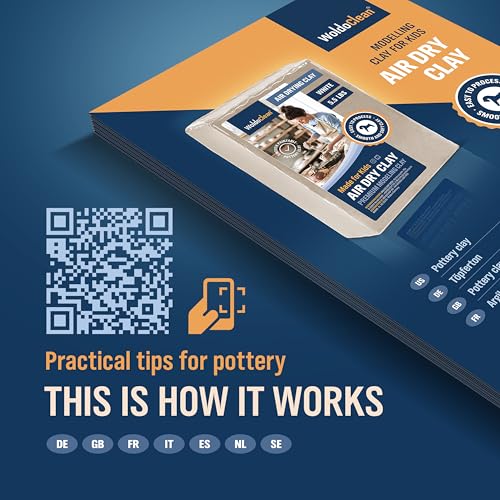 Woldoclean Argilla Da Modellare Autoindurente Bianca - 2,5 Kg Pasta Modellabile Senza Cottura - Panetto Di Creta Air Dry Clay Resistente Alle Crepe Per Ceramica A Freddo & Scultura - 5