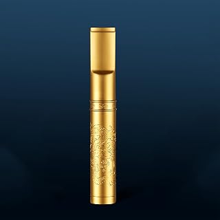 Reusable Washable Cigarette Filter Smoke Tobacco Filter 3 Tier Titanium Alloy Tobacco Tar Filter with Gift Box Packed, Gift to Father, Boyfriend,Gold,Dragon