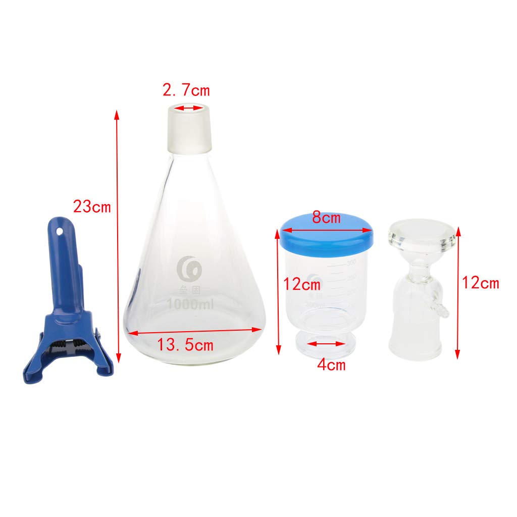 Aparato de filtración de laboratorio de 1000 ml con embudo y abrazadera