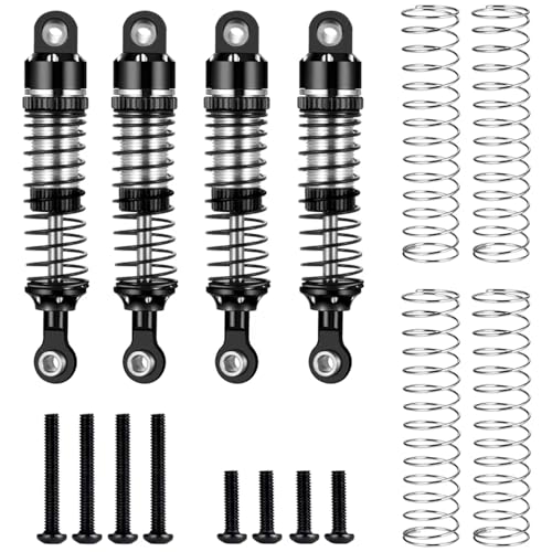 RC�V���b�N Compatible With TRX4M For Bronco For Defender 1/18 RC �N���[���[ �J�[ �A�b�v�O���[�h�p�[�c 52mm �A���~�����V���b�N�A�u�\�[�o�[ 4 ��(Black)