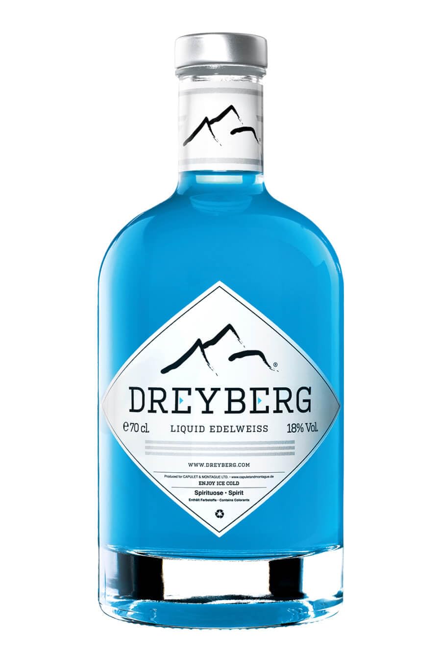Dreyberg | Liquid Edelweiss | 700 ml | Natürliche Zutaten | Mit 3-fach destilliertem Vodka | Erfischend & nicht zu süß