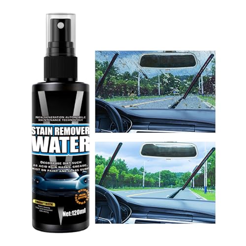 水垢除去剤 - 表面洗浄液、車の水垢除去剤、120ml自動車用洗浄スプレー | 頑固な水垢クリーナー、車の外装、窓、鏡用のガラスとペイントプロテクター, 車の水ダメージクリーナー