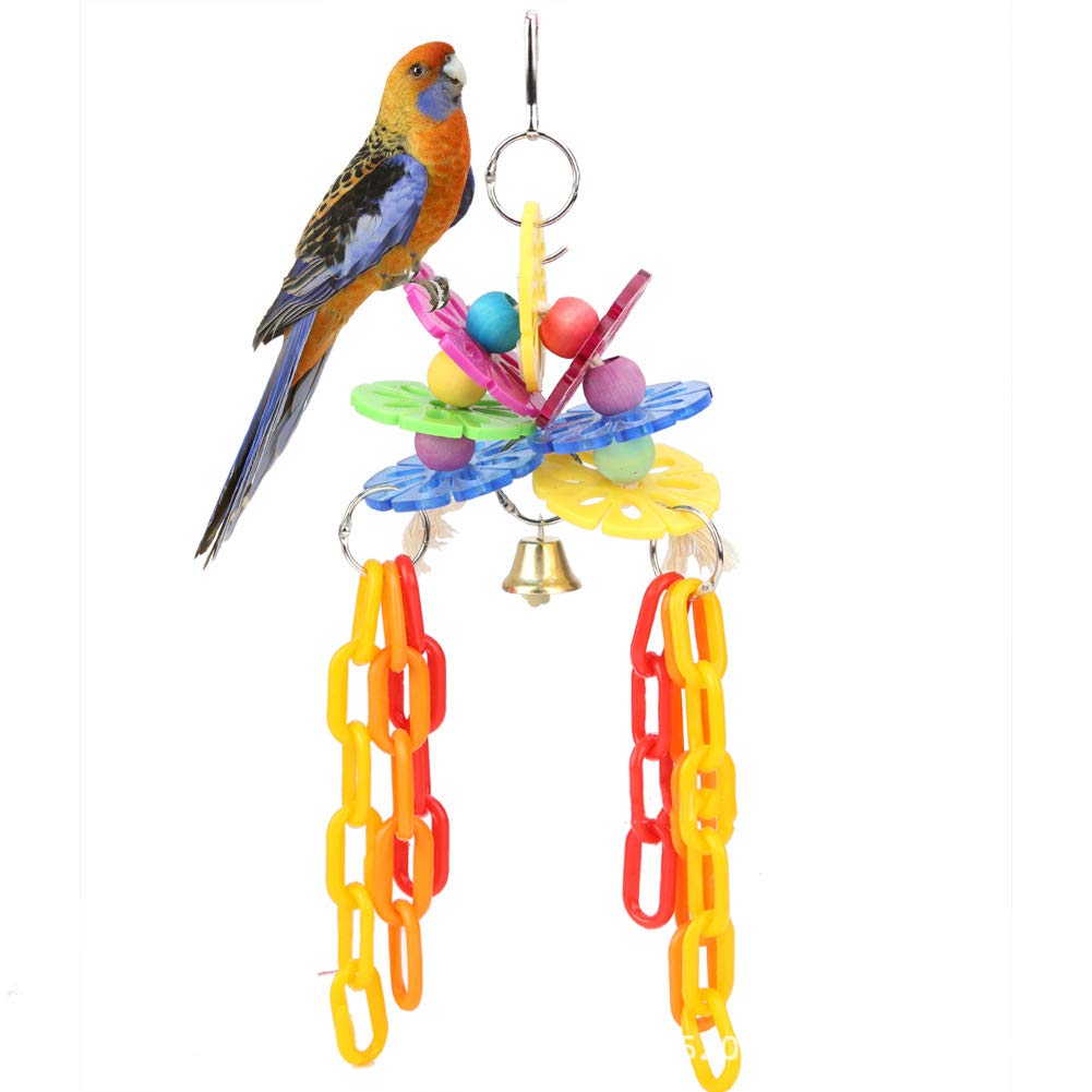 Jouet oiseau perroquet pour morsure chaîne de perles anti-stress