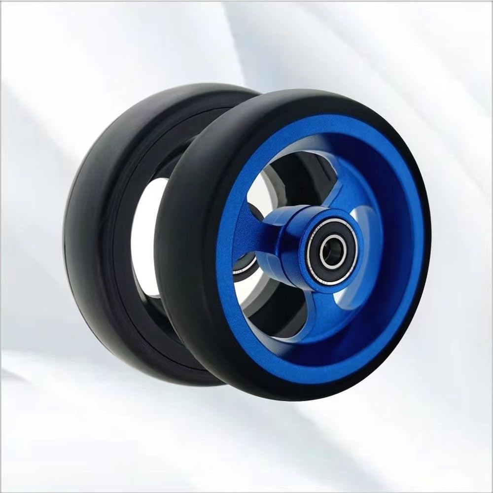 Kmono Blue Front Casters, 4In/5In Pu Solid Wheelchair Wheels - Replacement Casters, Universal, Red (, 100Mm/4In)