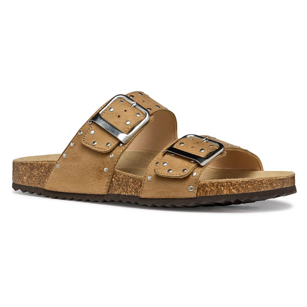 Geox Women's D BRIONIA R I Flat Sandal, Nude, 6 UK