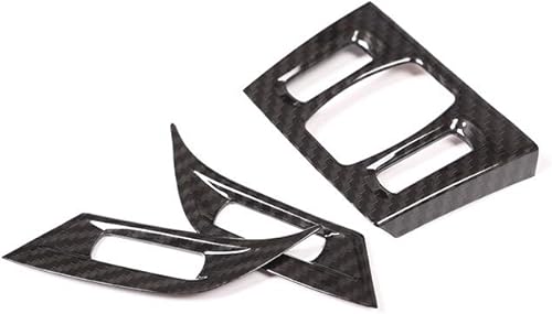 Miniatura 4 de YIWANG 3 piezas de fibra de carbono estilo para BMW X1 F48 2016  2019 ABS plástico Dashboard Air Vent Outlet marco recortes para BMW X2 F47 2018