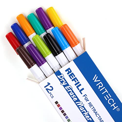 Image of WRITECH Dry Erase Marker Refills, Low Odor Assorted Colors Ink 12ct