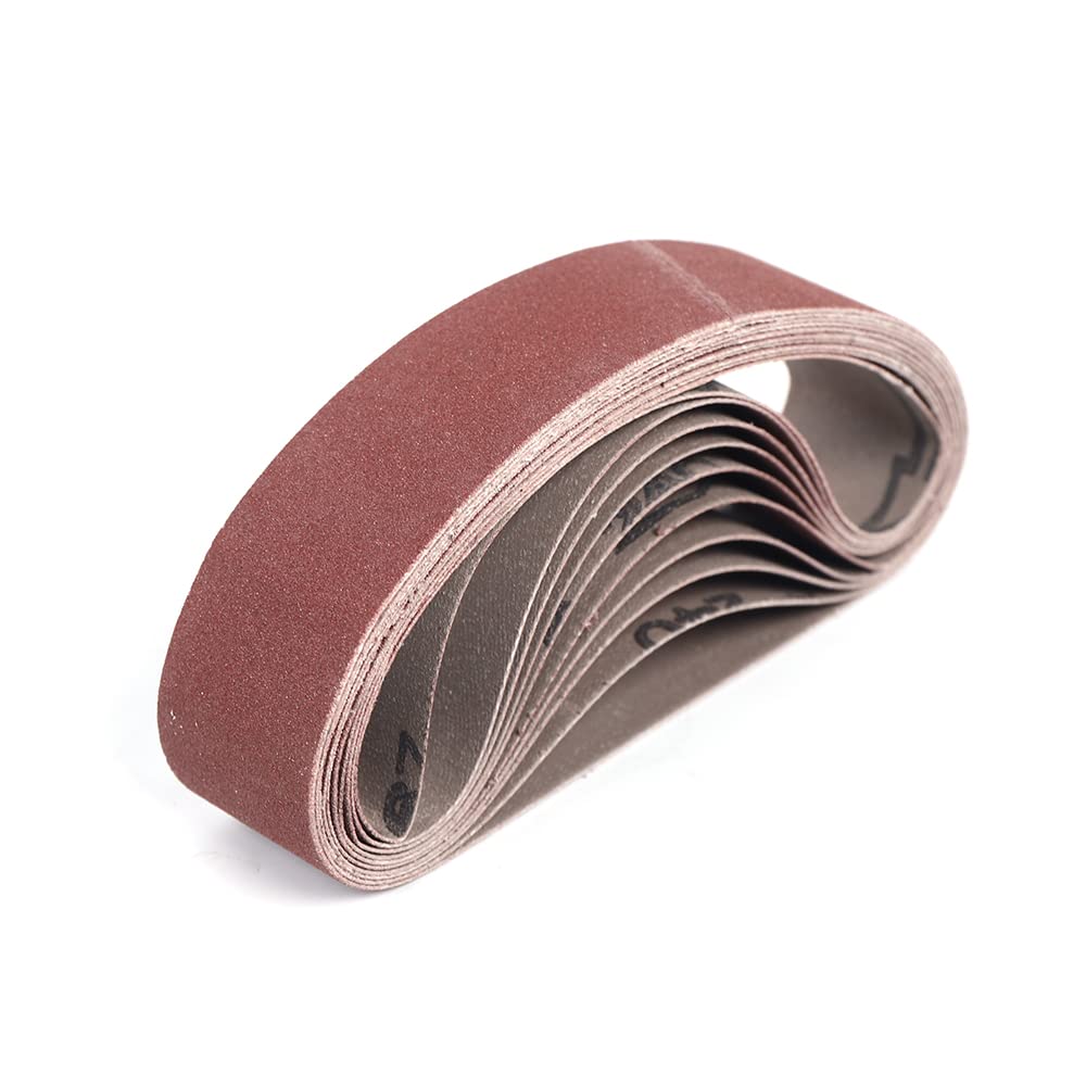 Mini levigatrice a nastro da 100 W, 7 marce, 4500-9000 giri/min, smerigliatrice da tavolo per metallo/legno/plastica, con 10 nastri abrasivi (30 x 330 mm) e regolatore di velocità
