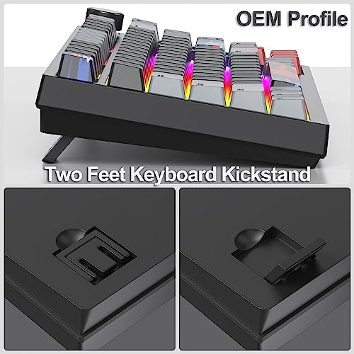 Image of Fogruaden Mechanical Gaming Keyboard, 75% Wired 75% Keyboard, Hot Swappable Seal Holder, Red Switch, RGB Backlight, 82 Keys, TKL Mechanical Keyboard, NKRO