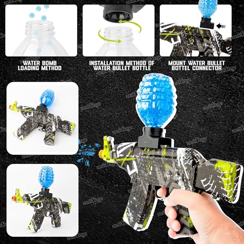 Image of Zest 4 Toyz Shooting Gun for Kids Toy Gun with Water-Absorbing Bullets | 3000 Water Gel Ball Gun Toy with Goggle Rechargeable Battery USB Charger and Bullet Bottle |Gift for Boys and Girls (Green)
