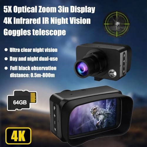 Image of Telescope Monocular Binocular for Long Distance Night Vision, Ultra HD Binocular with Infrared Light for Bird Watching, Wildlife, Safari, Range 2000 Meter, Zoom 10x30, Wide Eyepeice (Medium)
