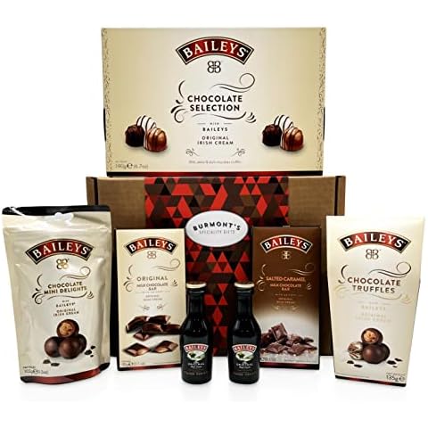The Ultimate Baileys Irish Cream & Chocolate Hamper - Includes Miniatures, Chocolate Selection Box, Truffles, Mini Delights, Salted Caramel & Truffle Chocolate - Hamper Exclusive to Burmont's Cover
