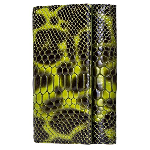 Ladies Stylish Wallet with Snake Print, Genuine Leather Fashion Purse for Women, RFID Blocking Credit Card Holder