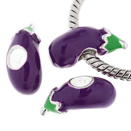 European Eggplant Charm Bead Spacer for Snake Chain Charm Bracelet4