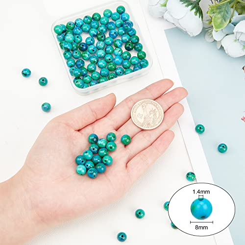 OLYCRAFT About 93~99pcs Natural Chrysocolla Beads 8mm Round Gemstone Beads with Hole Energy Stone Loose Beads for Bracelet Necklace Jewelry Making - Image 2