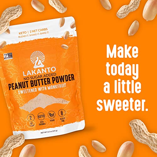 image for Lakanto Peanut Butter Powder - Sweetened with Monk Fruit Sweetener, 6g